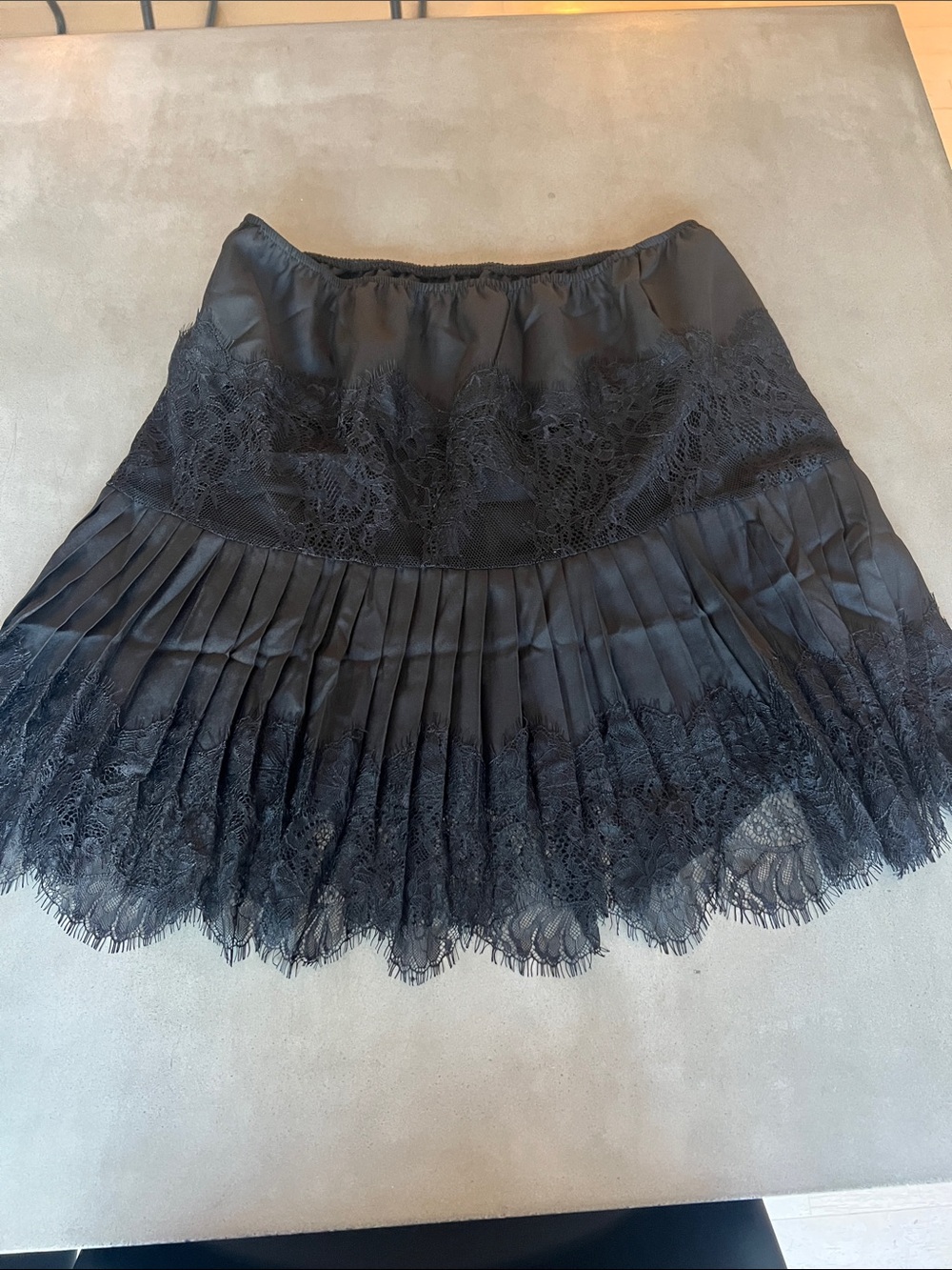 Amazon Black Lace Pleated Skater Skirt